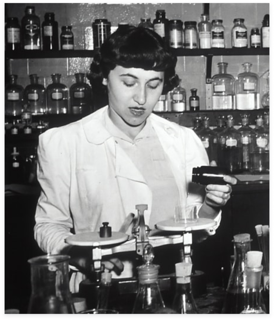 Woman pharmacy student in the 1960s