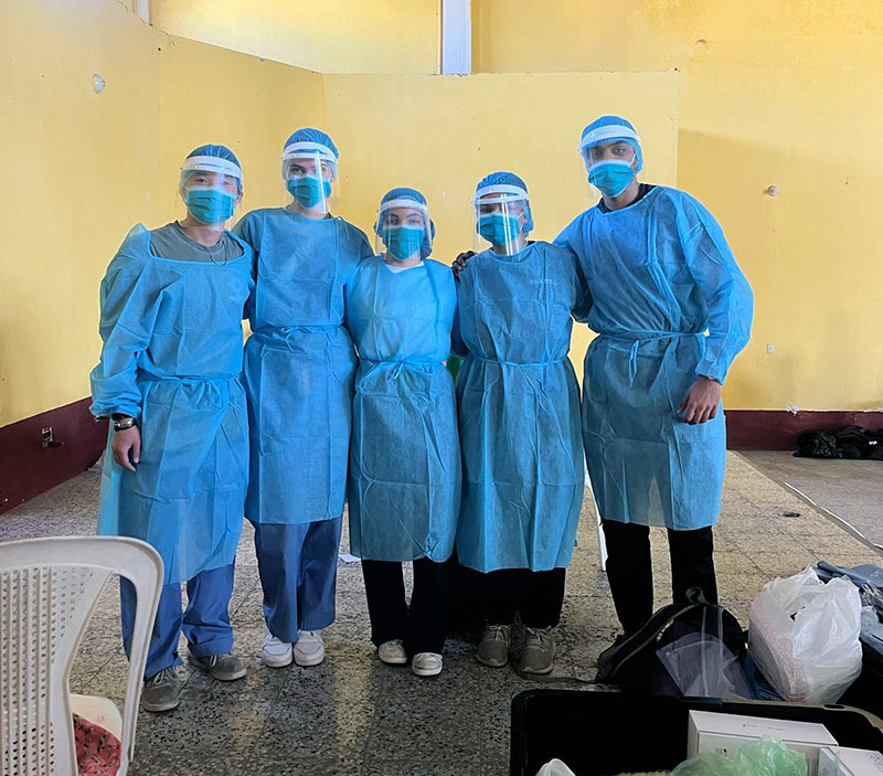HS student group wearing PPE