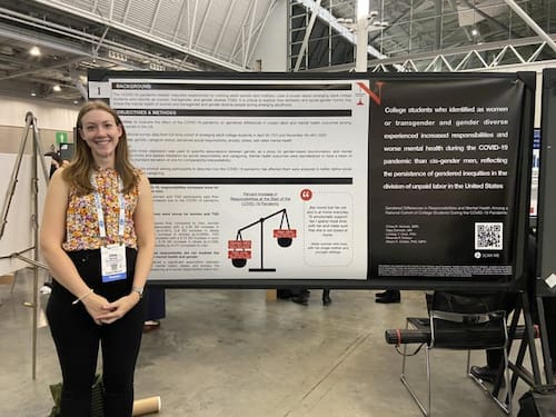 Student share study poster at the American Public Health Association Conference (APHA) hosted by Northeastern University and the Bouvé College of Health Sciences