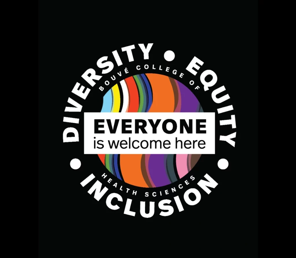 Diversity, equity, and inclusions logo for Bouvé College of Health Sciences — Everyone is welcome here.
