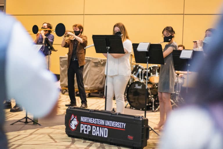Pep band at the American Public Health Association Conference (APHA for Northeastern University Bouvé College of Health Sciences