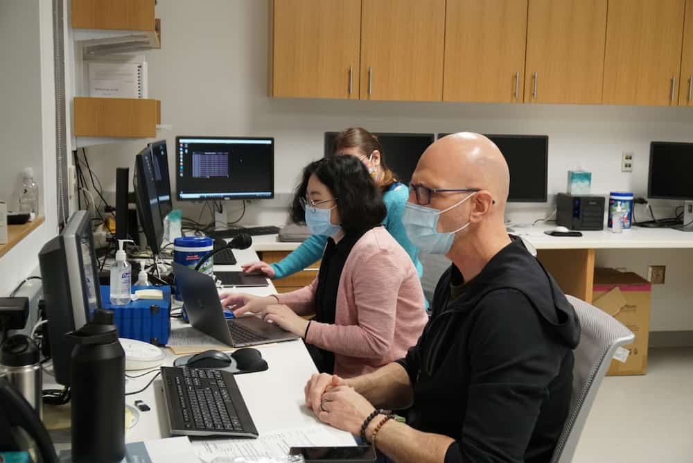 Researchers working at Northeastern University Biomedical Imaging Center