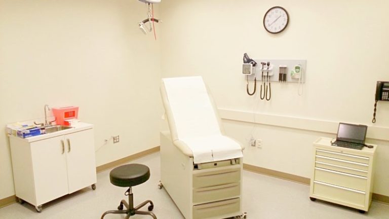 The simulation lab set up as a doctor's office
