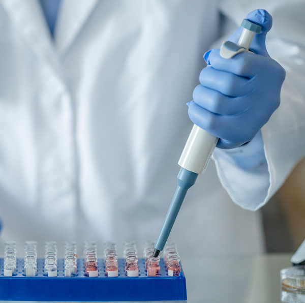 Medial drug trial with test tubes