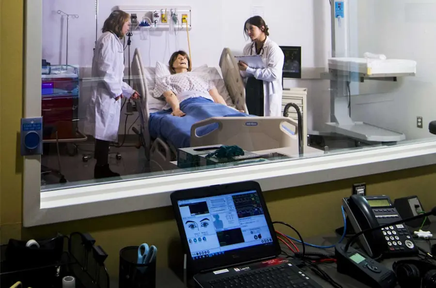 Students learning in the SIM Lab at Northeastern University
