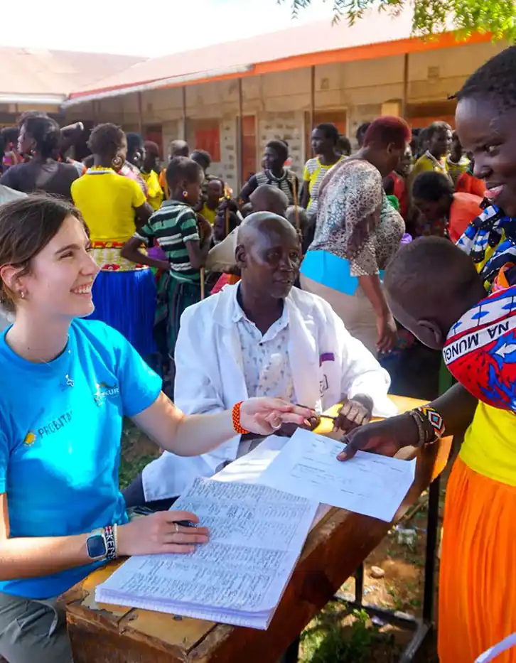 Katherine O’Brien (left) and Grace Kennedy, Northeastern co-op students who spent semester in Baringo County doing research on exposure factors and treatment outcomes of visceral leishmaniasis, second only to malaria as parasitic killer.