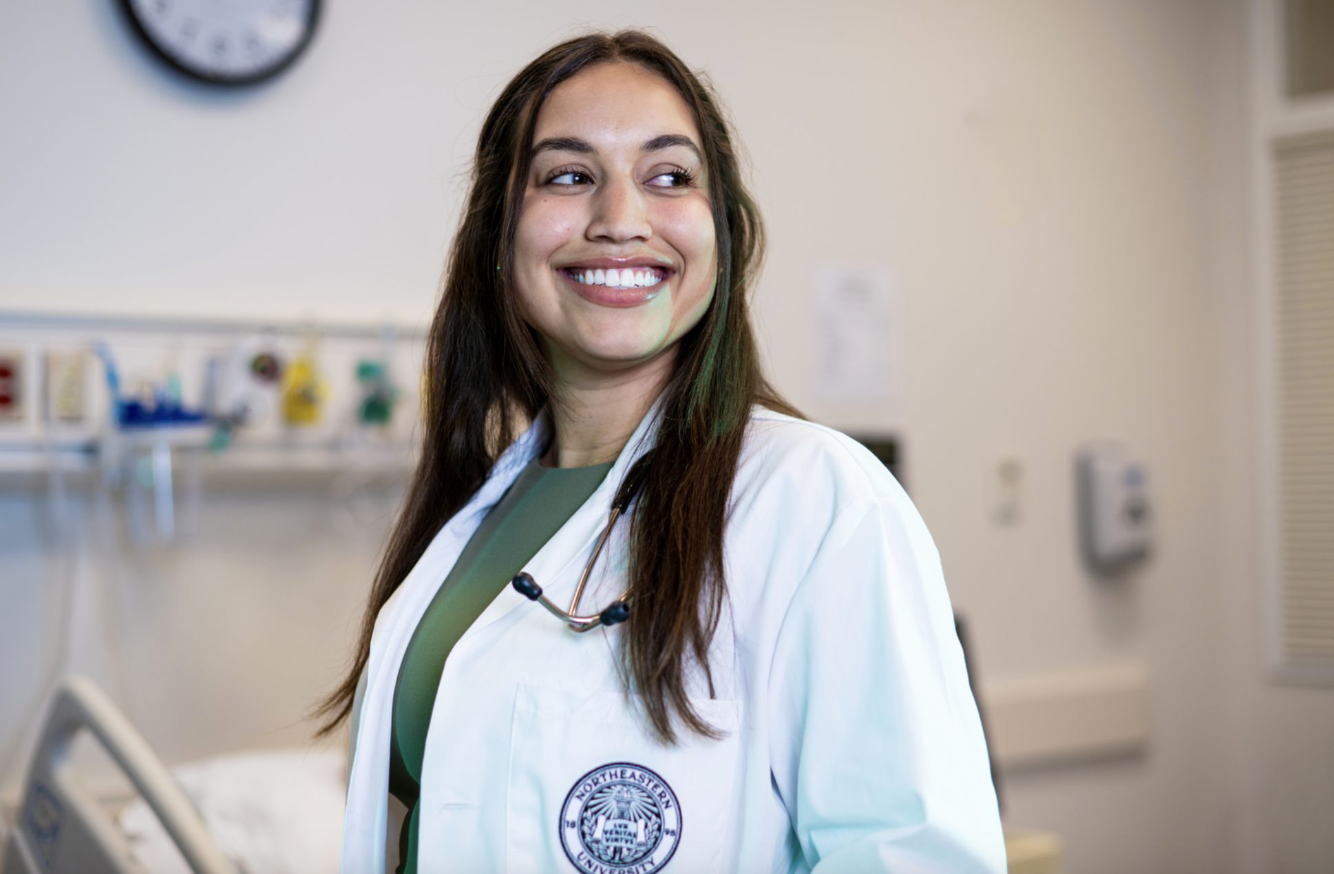 Northeastern MLK Scholar Susana Kalish was inspired to become a physician’s assistant in order to treat patients holistically and with an eye toward both their physical and mental health. Photo by Alyssa Stone/Northeastern University