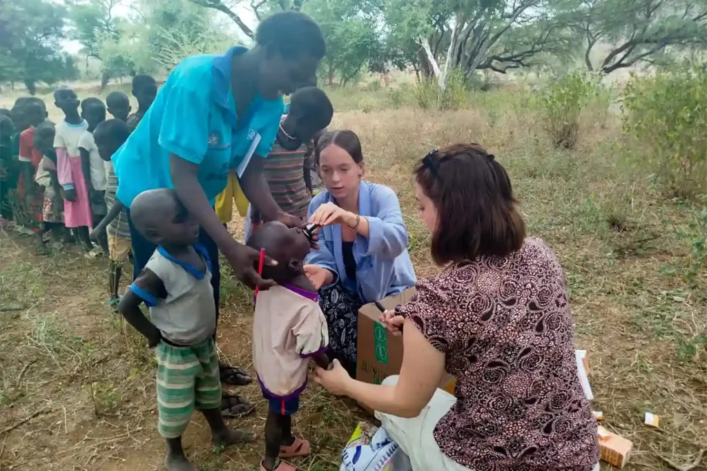 Northeastern co-op students Abigail Binkley, left, and Abigail Williams conducted research on health issues among women in Kenya’s Pokot tribe. Courtesy Photo