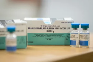 Babies as young as six months can get the measles, mumps and rubella vaccine in areas of Texas with a measles outbreak, several months ahead of schedule. Photo by Jan Sonnenmair/Getty Images