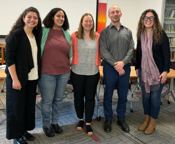 Pictured left to right: Sima Bou Jawde, Fatema Ahmed, Dr. Jessica Santos, Dr. Carmel Salhi