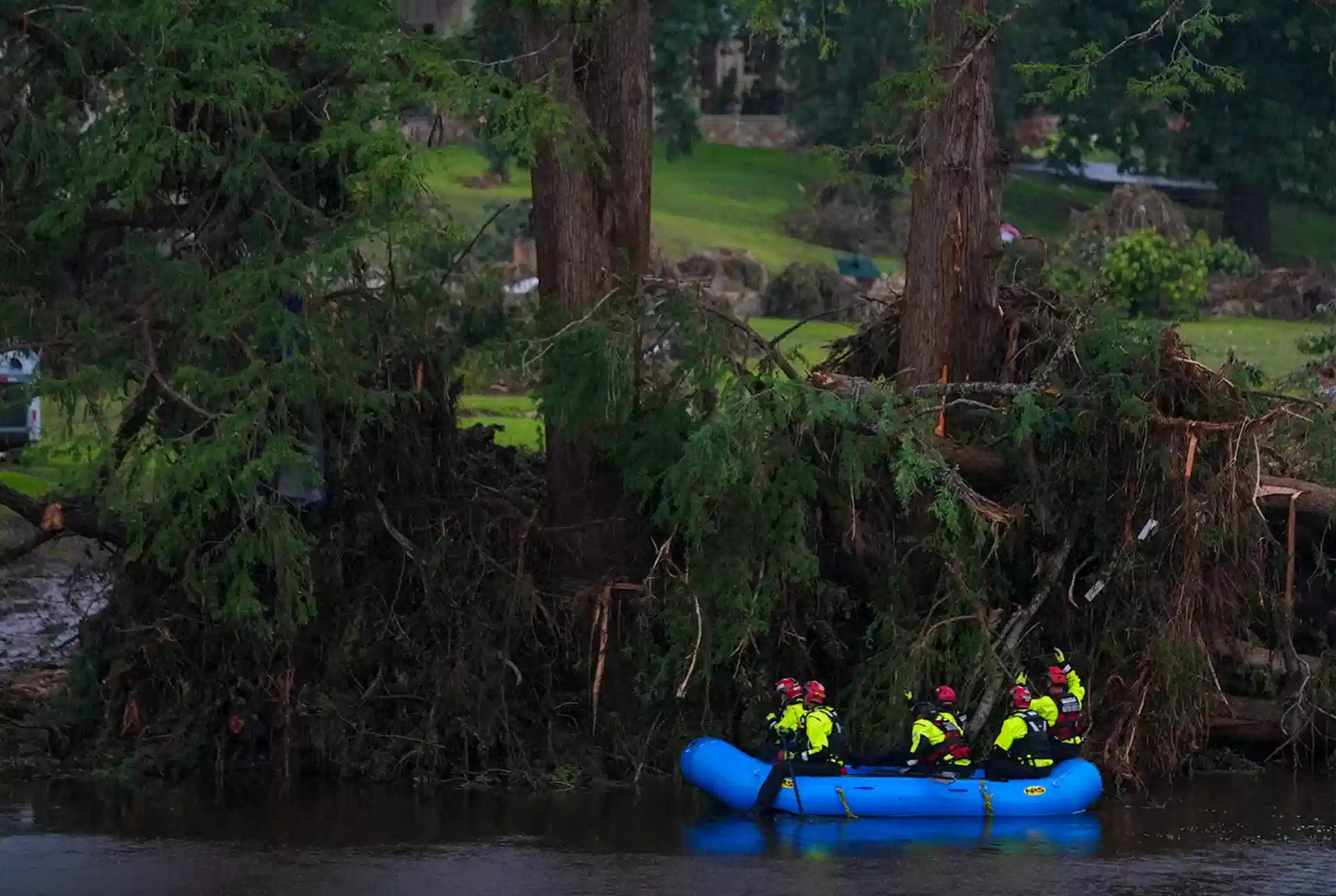 Photo of rescue efforts after Texas flash flooding.