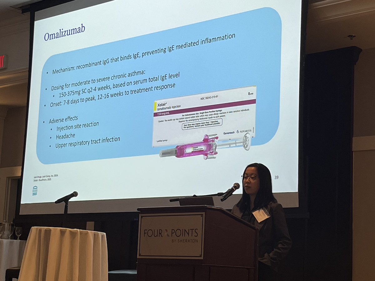 Elise Chan, PGY2 at Brigham and Woman’s is presenting over omalizumab in status asthmaticus at the Critical Care Symposium