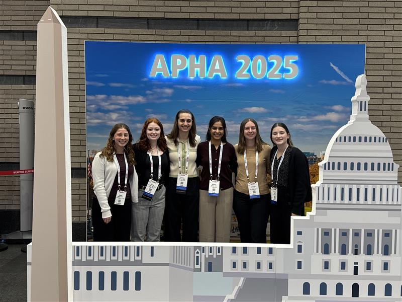 DPHHS PhD and MPH students and recent alumni at APHA 2025.