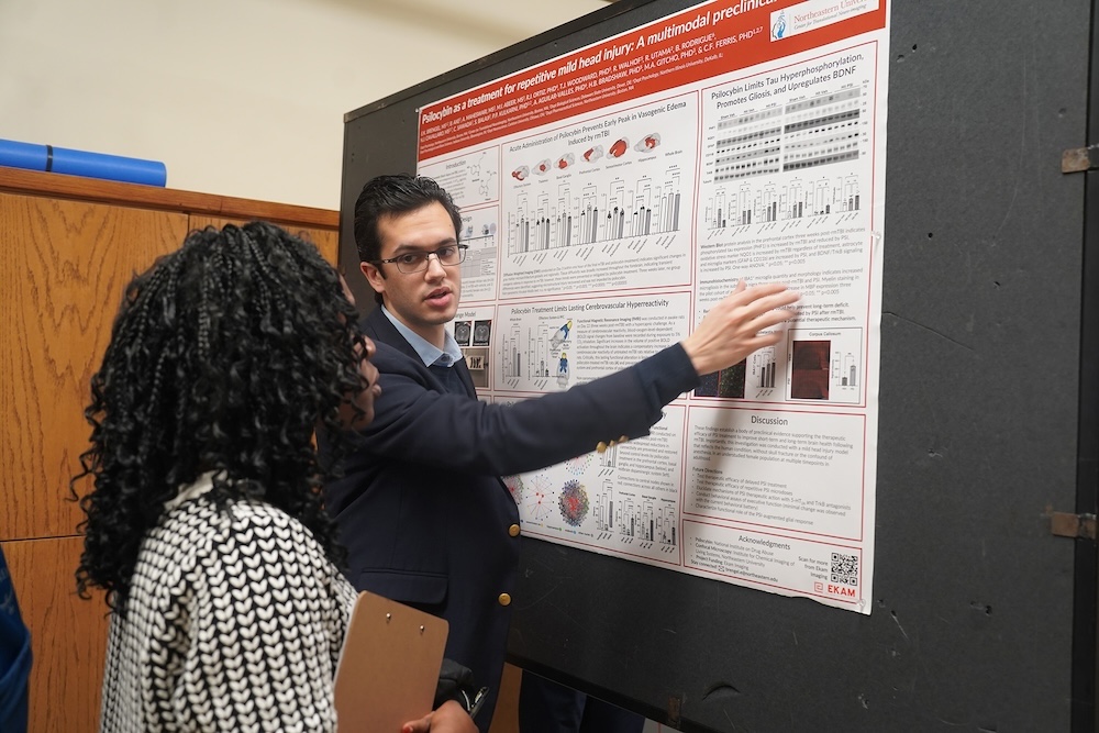 Student innovators present their research at the School of Pharmacy and Pharmaceutical Sciences Annual Pharmaceutical Sciences Research Symposium.