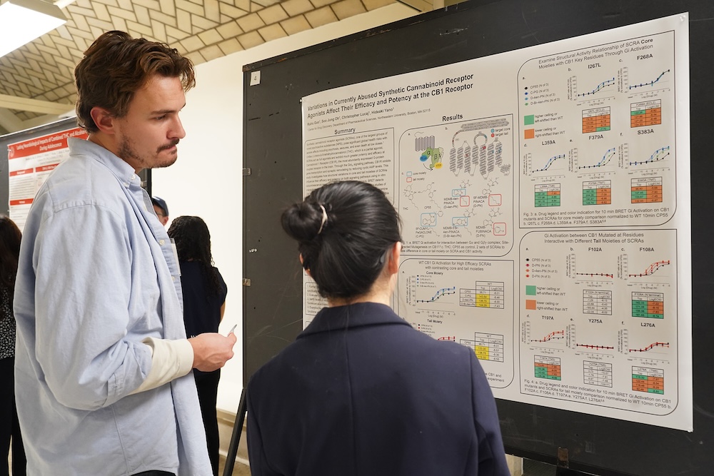 Student innovators present their research at the School of Pharmacy and Pharmaceutical Sciences Annual Pharmaceutical Sciences Research Symposium.