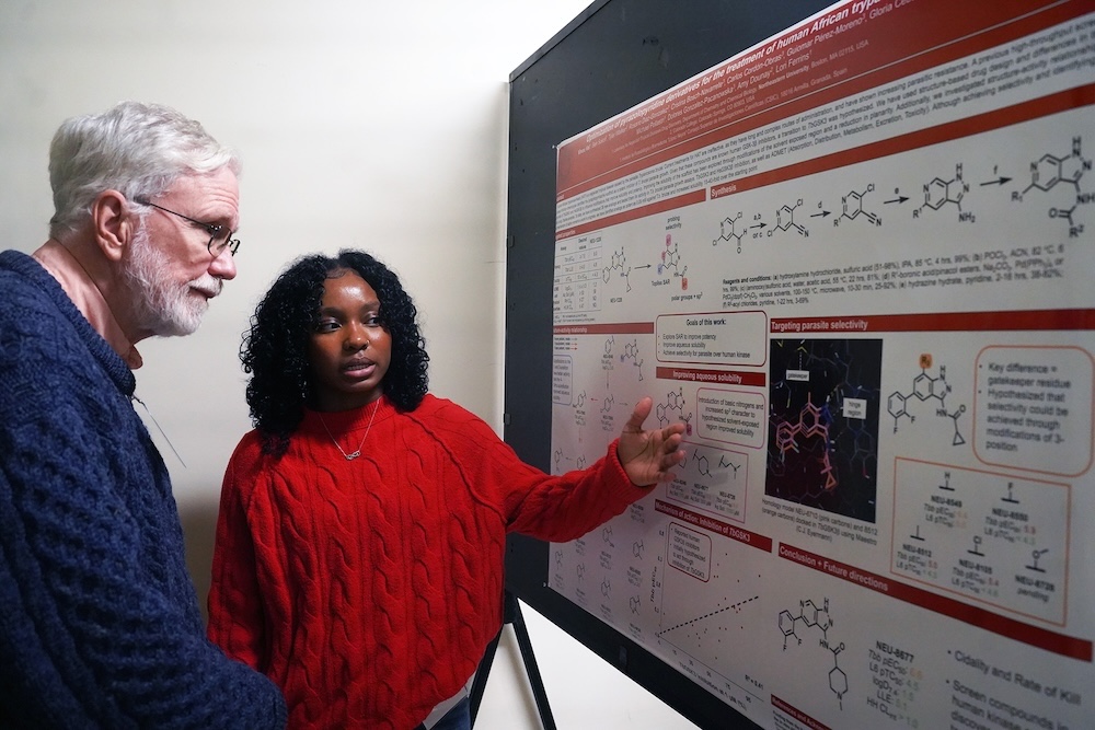 Student innovators present their research at the School of Pharmacy and Pharmaceutical Sciences Annual Pharmaceutical Sciences Research Symposium.