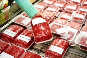 Photo of packaged meat at the grocery store