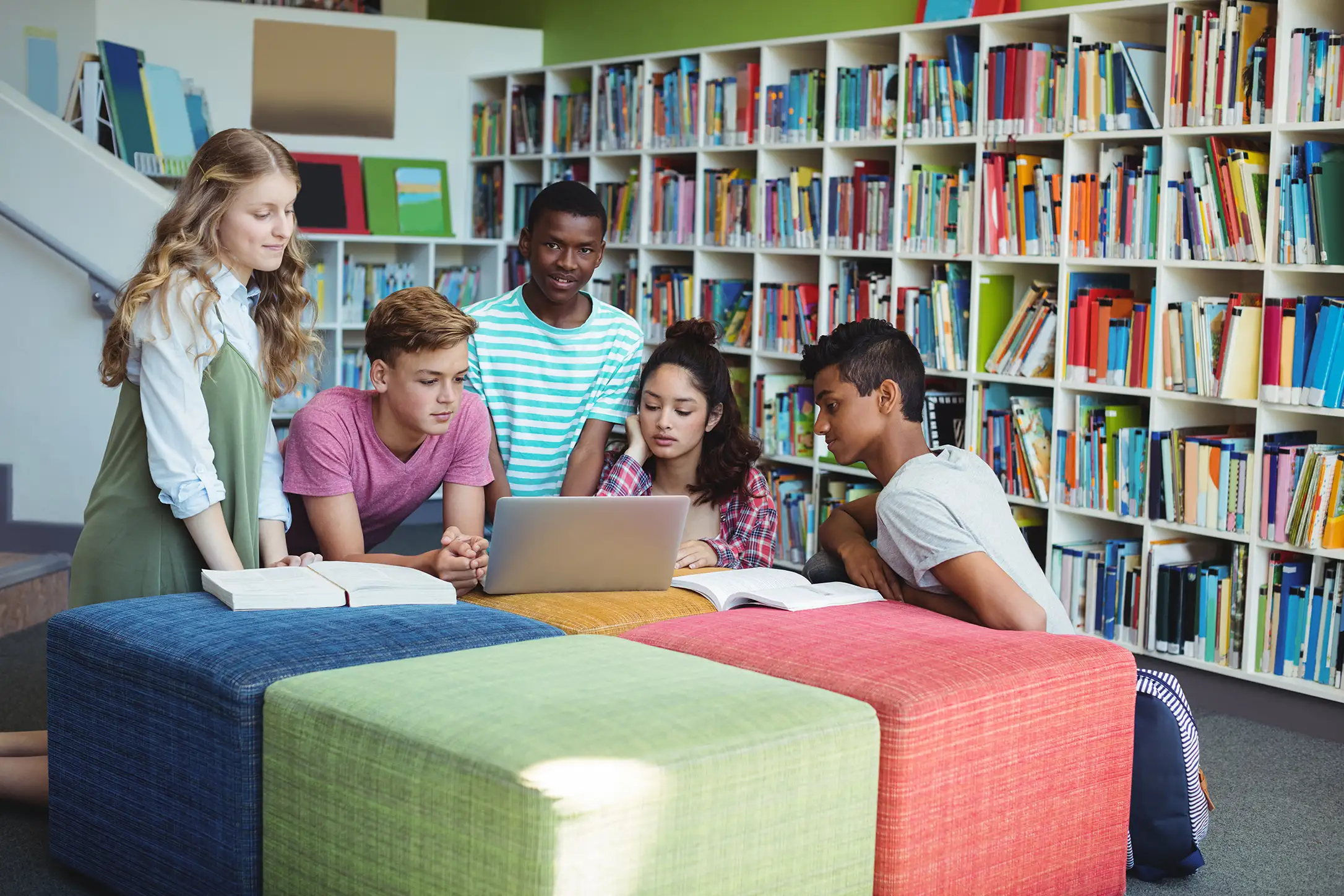 Students in Library Studying