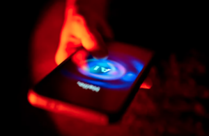 Photo of a person using AI on a cellphone