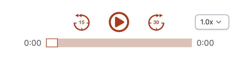 Pseudo podcast audio controls